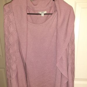 Light pink cardigan type sweater one piece
